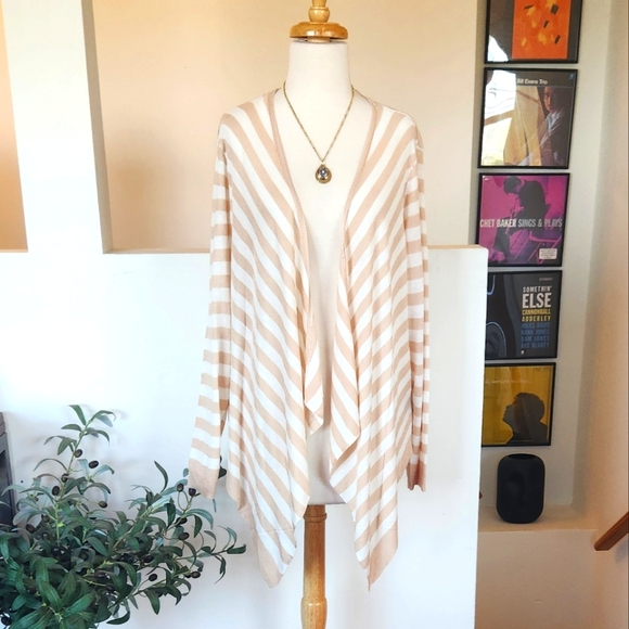 TORRID Tissue Weight Cardigan Drape Front Stripe Sweater 2X - Picture 5 of 13